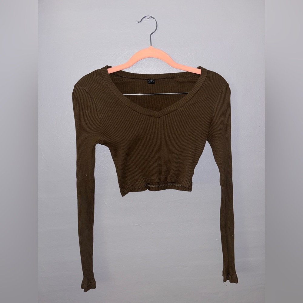 SHIEN Cropped Long Sleeve Shirt